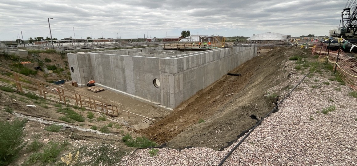 Foundation of facility being installed